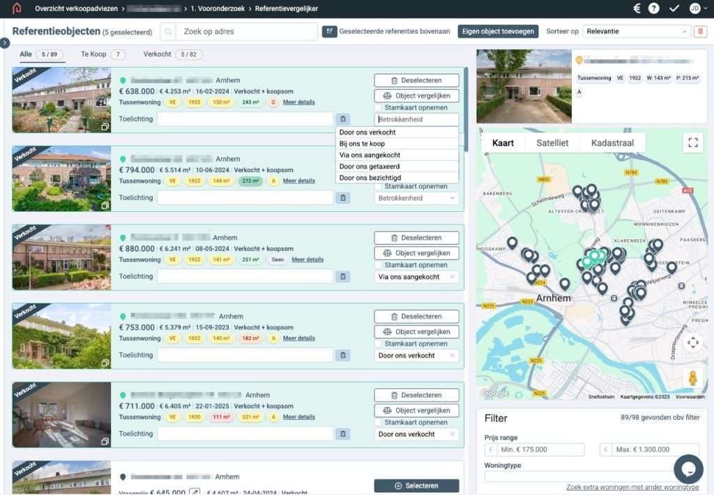 Makelaars Pagina 13 Verkoopadvies tool - de slimme referentievergelijker